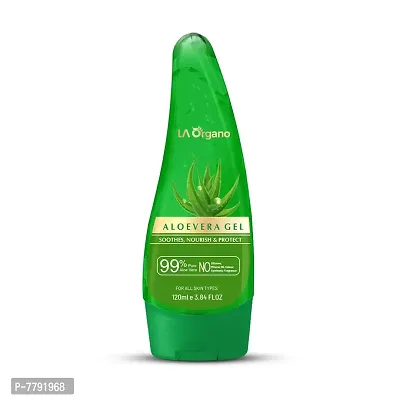 LA Organo Pure Aloe Vera Gel From Freshly Cut Aloe Plants for Face Glow, Skin Moisturizer and Hair Growth, Deeply Hydrating, Repairing Daily Moisturizer, Aftershave Lotion - 120 Ml-thumb0