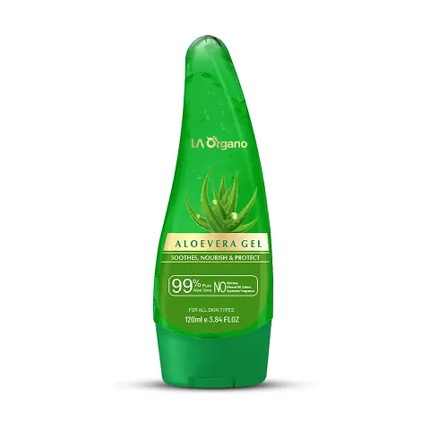 LA Organo Multipurpose Aloe Vera Gel For Face Glow, Skin Mositurizer and Hair Growth (Paraben & Sulphate Free), 120 ml