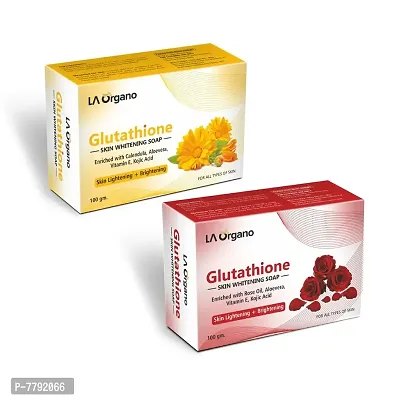 LA Organo Glutathione Calendula & Rose Soap For Lightening & Brightening For All Skin Type (Pack of 2)