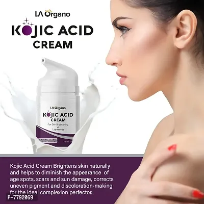 LA Organo Kojic Acid Face Cream Enriched with Vitamin E, Niacinamide, Hyaluronic Acid for Skin Brightening  Lightening, Fade Away Dark Spots  Scars (Pack of 1) 50 GM-thumb3