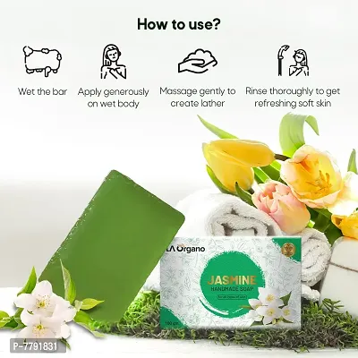 LA Organo Handmade Jasmine Bathing Soap (Pack of 5)-thumb5