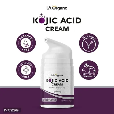 LA Organo Kojic Acid Face Cream Enriched with Vitamin E, Niacinamide, Hyaluronic Acid for Skin Brightening  Lightening, Fade Away Dark Spots  Scars (Pack of 1) 50 GM-thumb5