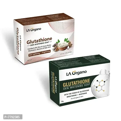 LA Organo Glutathione Gluta Green & Shea Cocoa Butter Soap For Lightening & Brightening for All Skin Type (Pack of 2)