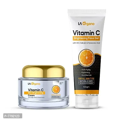 LA Organo Vitamin C Face Cream & Brightening Face Gel Combo Pack (Pack of 2) 150g-thumb0