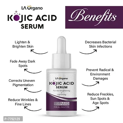 LA Organo Kojic Acid Face Serum, Face Cream  Foaming Face Wash for Skin Brightening  Lightening (Pack of 3) 180g-thumb4