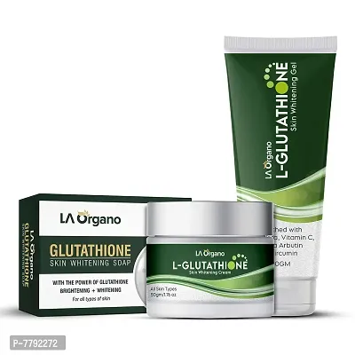 LA Organo Glutathione Gel, 100g With Glutathione Cream, 50g & Glutatione Soap, 100g (Pack of 3)