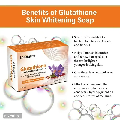 LA Organo Glutathione Kumkumadi Skin Lightening & Brightening Soap For All Skin Type (100gm) Pack of 3-thumb3