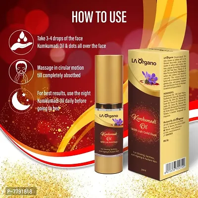 LA Organo Kumkumadi Oil Enriched with Gold Dust, 30ml & Aloe Vera Multipurpose Beauty Gel, 120ml For Daily Skin Care Combo-thumb3