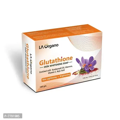 LA Organo Glutathione Kumkumadi Skin Lightening & Brightening Soap For All Skin Type (100gm) Pack of 1