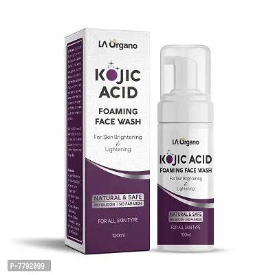 LA Organo Kojic Acid Foaming Face Wash Enriched with Licorice, Vitamin C, Niacinamide for Skin Brightening & Lightening, Reduce Dark Spots, Wrinkles & Fine Lines 100 ML-thumb0