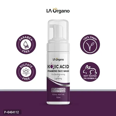 LA Organo Kojic Acid Skin Brightening and Lightening with Vitamin C Foaming Face Wash 100ML-thumb5