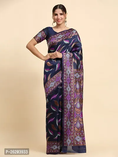 Elegant Blue Art Silk Saree with Blouse piece For Women