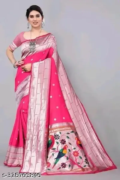 Trending Silk Blend Saree with Blouse piece 