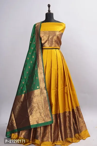 Classic Banarasi Silk Jacquard Lehenga Choli for Women-thumb0