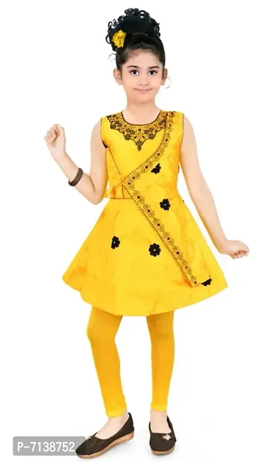 NAIVETY YELLOW DESIGNER FROCK-thumb0