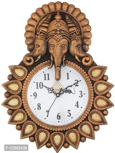 Stylish Brown Plastic Analog Wall Clock-thumb0