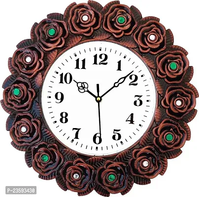Stylish Brown Plastic Analog Wall Clock