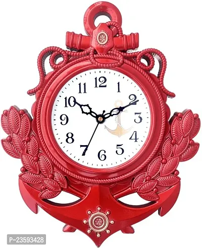 Stylish Red Plastic Analog Wall Clock-thumb0