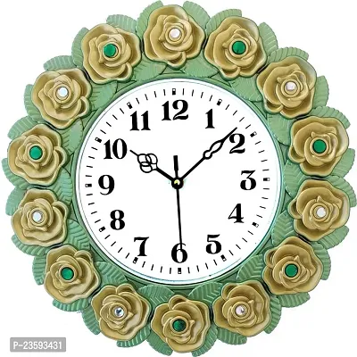 Stylish Green Plastic Analog Wall Clock