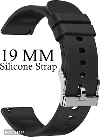 Sacriti Strap Compatible with Amazfit GTS2 MiniBipBipUProLiteBipSGalaxy Active2 19 mm Silicone Watch Strap Black