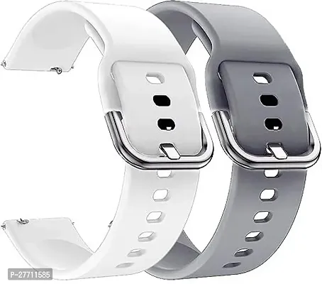 Sacriti Replacement Band 19mm Metal Buckle Silicon Compatible with Boat Storm Noise 19 mm Silicone Watch Strap White Greypack of 2