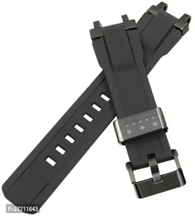 Sacriti Smart Watch Strap Sillicon For Ambrane Wise Eon Smart Watch Strap Black 22 mm Silicone Watch Strap Blackpack of 1-thumb2