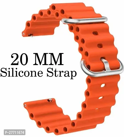 Sacriti P26BIO09 Compatible with AmazfitMiniBipUProLiteSGTS22eGalaxyActive2 20 mm Silicone Watch Strap Orangepack of 1