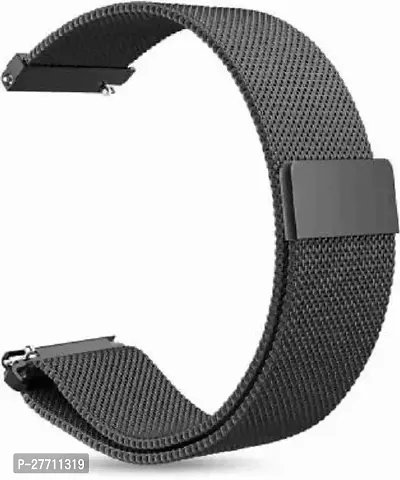 Sacriti smartwatch magnetic chain loop premium band compatible with 20 mm watches 20 mm Metal Watch Strap Black-thumb0