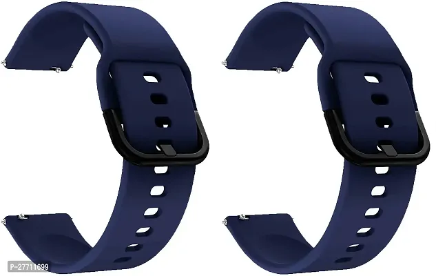 Sacriti Strap Compatible with AmazfitGTS2MiniBipProLiteGTS22eBipSGalaxy Watch 22 mm Silicone Watch Strap Navy Bluepack of 2-thumb0