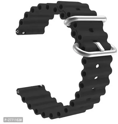 Sacriti Watch StrapBand 22mm Silicon Black 22 mm Silicone Watch Strap Blackpack of 1