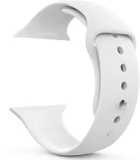 Sacriti Soft Silicone Case cover with Strap iWatch Series7654321SE 424445MM 43 mm Silicone Watch Strap White-thumb1