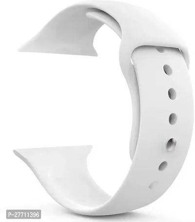 Sacriti Soft Silicone Case cover with Strap iWatch Series7654321SE 424445MM 43 mm Silicone Watch Strap White-thumb2