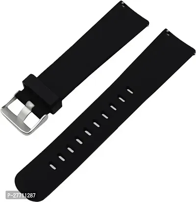 Sacriti Watch Strap Sillicon Belt 20mm for Noise ColorFit Icon Buzz Casual Brand Black 20 mm Silicone Watch Strap Black-thumb0