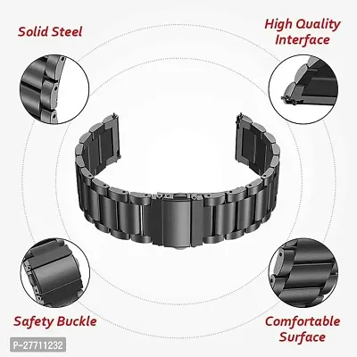 Sacriti Luxury Stainless Steel Chain Strap Black 22mm for Galaxy Watch Strap 22 mm Stainless Steel Watch Strap Black-thumb2