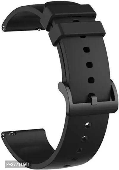 CHG Buckle Silicone Belt 22mm compatible with Noise Noisefit Active Sports Band 22 mm Silicone Watch Strap Blackpack of 1-thumb0