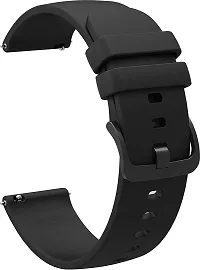 Sacriti Buckle Silicone Belt 22mm compatible with Noise Noisefit Active Sports Band 22 mm Silicone Watch Strap Light BLACK DARK BLACK pack of 2-thumb1