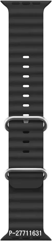 Sacriti Loop Band with Watch Band Ultra 49mm 45mm 44mm 42mm Adjustable Loop Black 44 mm Silicone Watch Strap Blackpack of 1-thumb2