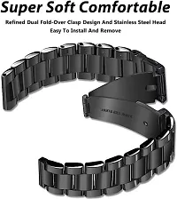 Sacriti Luxury Stainless Steel Chain Strap Black 22mm for Galaxy Watch Strap 22 mm Stainless Steel Watch Strap Black-thumb2