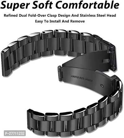 Sacriti Luxury Stainless Steel Chain Strap Black 22mm for Galaxy Watch Strap 22 mm Stainless Steel Watch Strap Black-thumb3