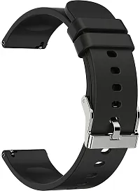 Sacriti Soft Silicone Strap Compatible with Ambrane Wise Eon Pro 20 mm Silicone Watch Strap Black-thumb1