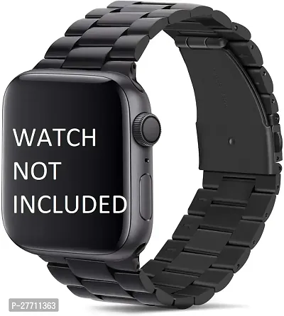 Sacriti Ultra Stainless Metal Chain Strap Band Compatible for iWatch Series 7 45mm 44 mm Metal Watch Strap Black