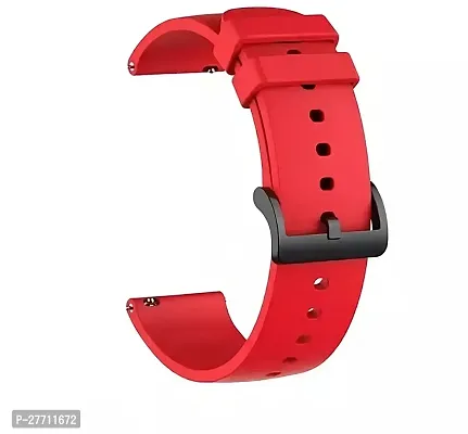 Sacriti Black Buckle Super Soft 22 mm Silicone Watch Strap Redpack of 1