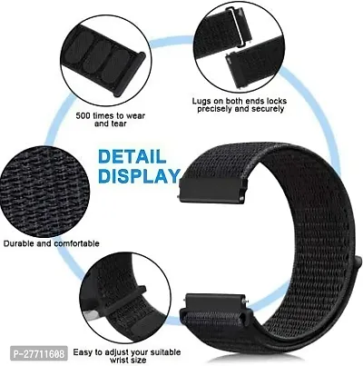 Sacriti Nylon Watch Strap For All Smart Watch 22 mm Silicone Watch Strap Blackpack of 1-thumb3