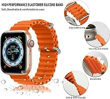 Sacriti Ocean Band Belt Strap for I Watch Ultra 49 MM 45 mm 44 mm 42 mm 49 mm Silicone Watch Strap Orange-thumb1