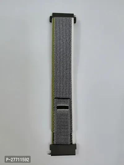 Sacriti Trail Watch Strap For 22 mm Fabric Watch Strap Grey Yellow Whitepack of 1-thumb2