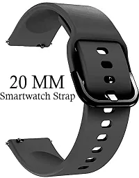 Sacriti Strap Compatible with AmazfitGTS2MiniBipProLiteGTS22eBipSGalaxy Active2 20 mm Silicone Watch Strap Blackpack of 1-thumb1