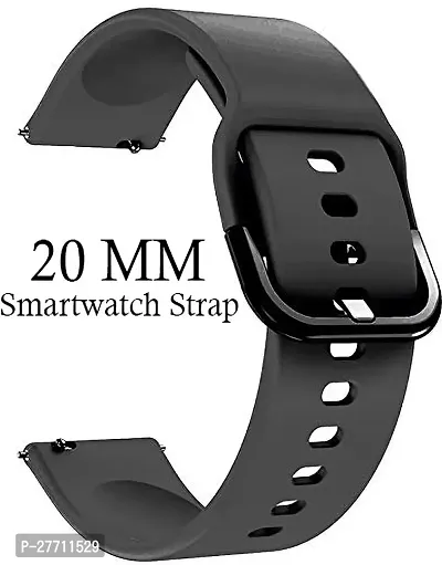 Sacriti Strap Compatible with AmazfitGTS2MiniBipProLiteGTS22eBipSGalaxy Active2 20 mm Silicone Watch Strap Blackpack of 1-thumb2