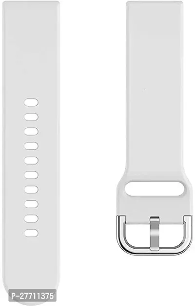 Sacriti 19MM Silicone Strap for NOISE COLORFIT PRO 2 BOAT STORM Sports Band 19 mm Silicone Watch Strap White