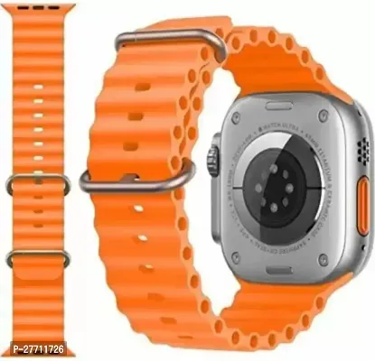 Sacriti Watch Strap for iWatch Series Ultra87654321SE T55 500 i7 i8 44 mm Silicone Watch Strap Orangepack of 1