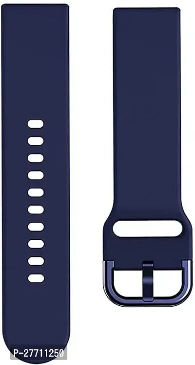 Sacriti 19mm Smartwatch Strap Metal Buckle Compatible With Noise Colorfit Pro 19 mm Silicone Watch Strap Blue